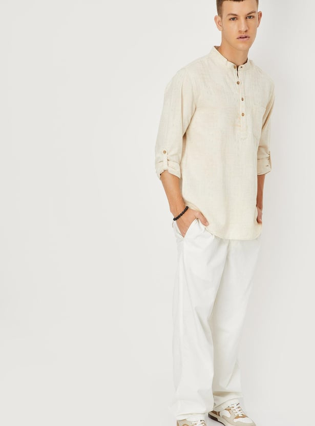 Men Solid Short Kurta