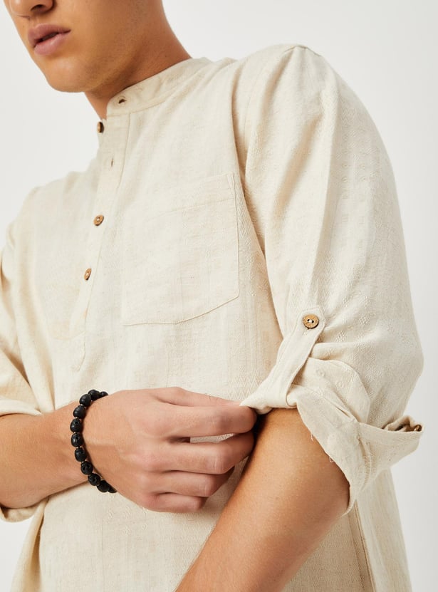 Men Solid Short Kurta