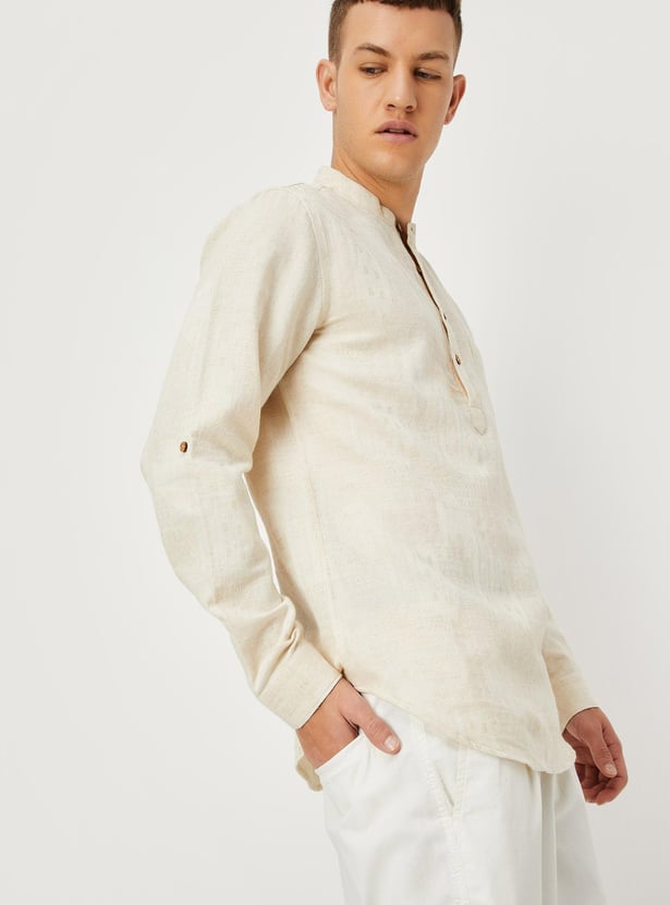 Men Solid Short Kurta