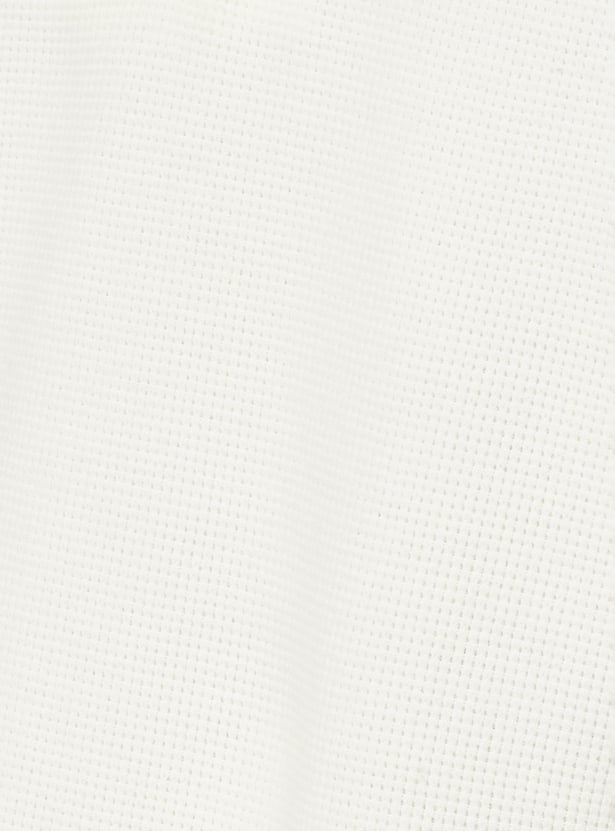 Men Textured Zipper Polo T-shirt