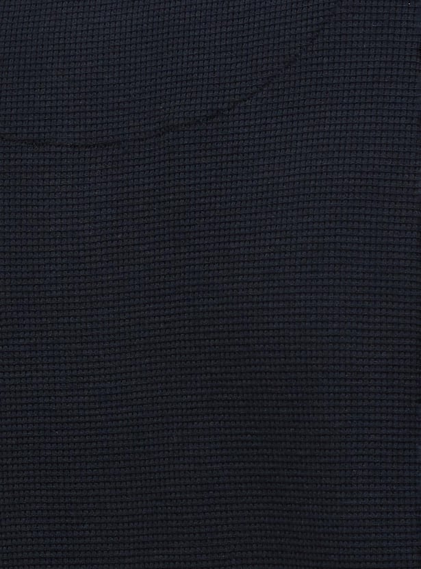 Men Textured Zipper Polo T-shirt