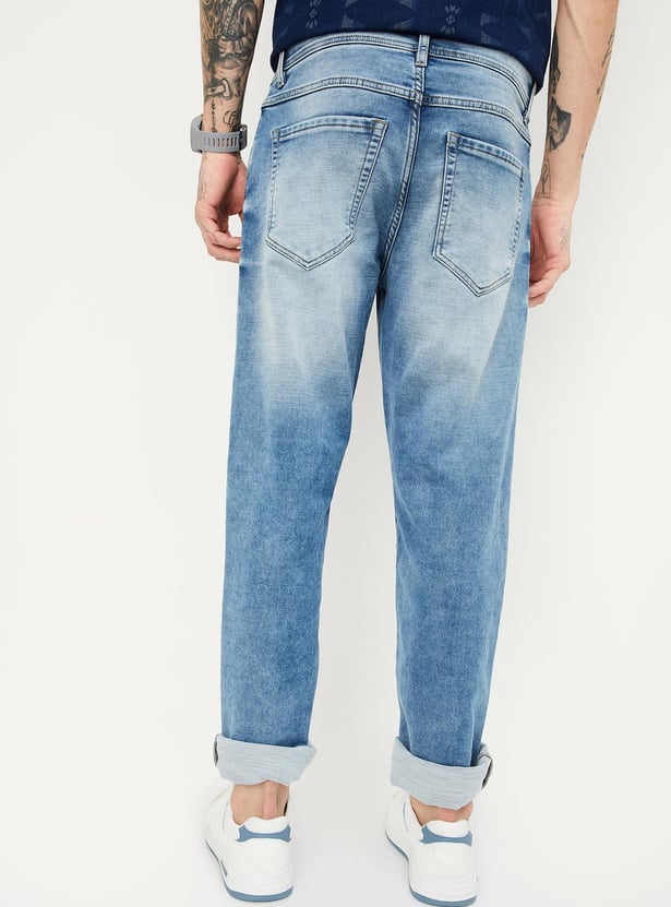 Men Regular Fit Washed Jeans