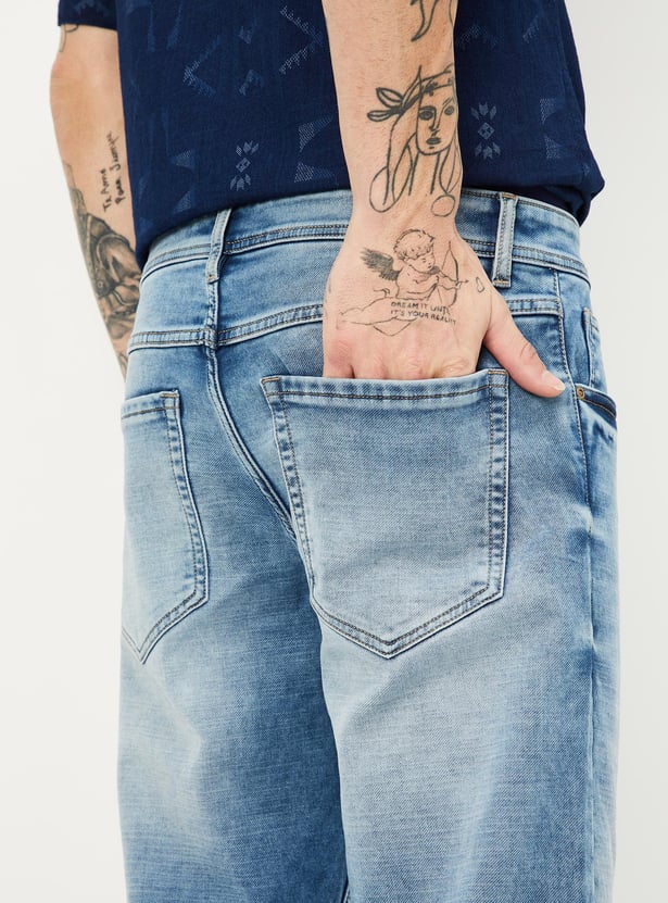 Men Regular Fit Washed Jeans