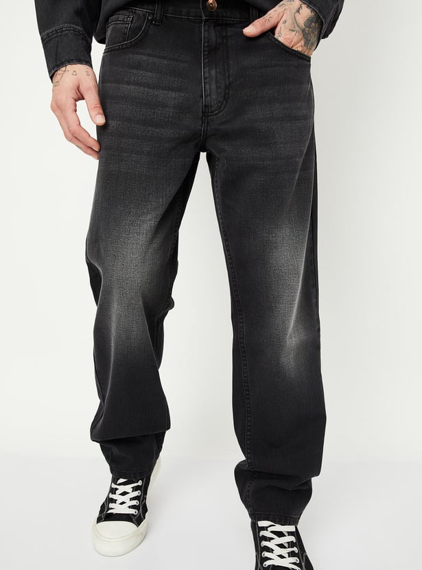 Men Faded Straight Fit Jeans