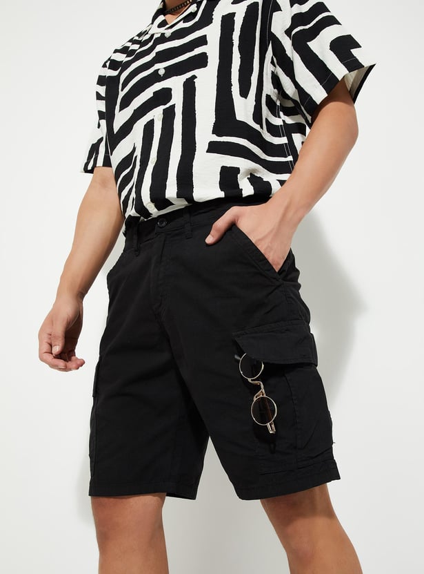 URB_N Men Solid Cargo Shorts