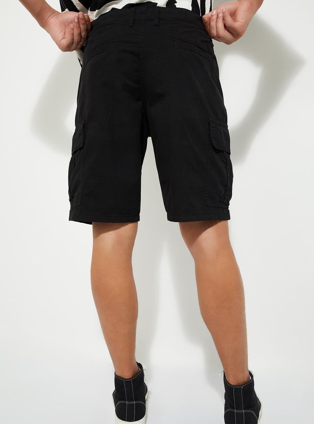 URB_N Men Solid Cargo Shorts