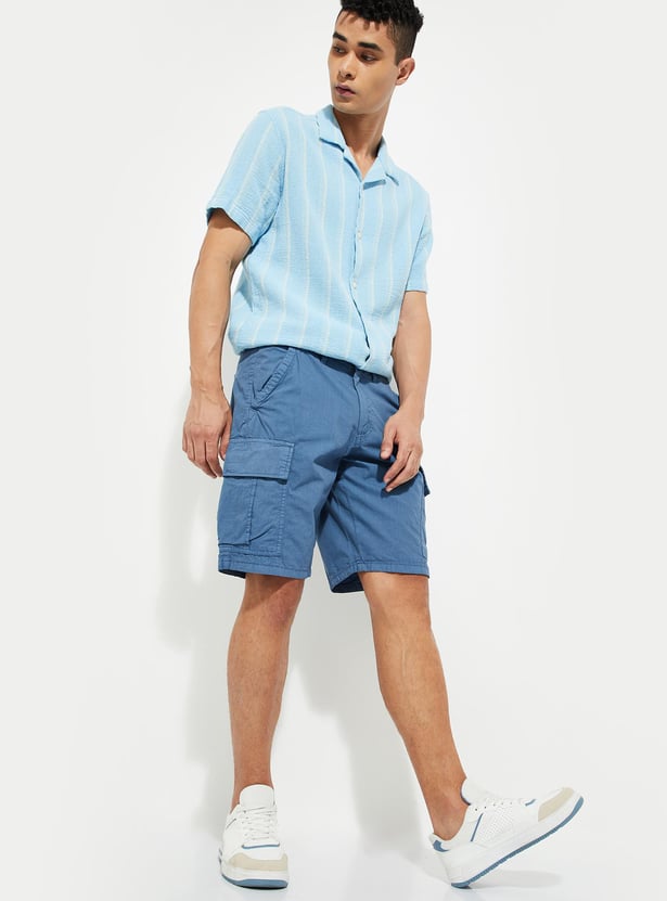 URB_N Men Solid Cargo Shorts