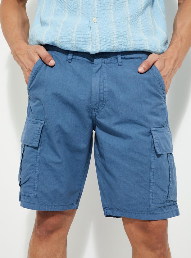 URB_N Men Solid Cargo Shorts