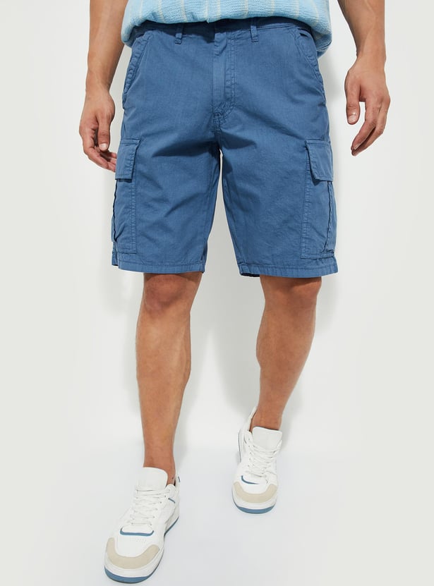 URB_N Men Solid Cargo Shorts