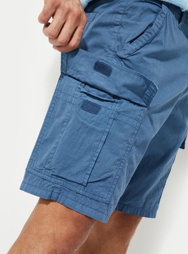 URB_N Men Solid Cargo Shorts