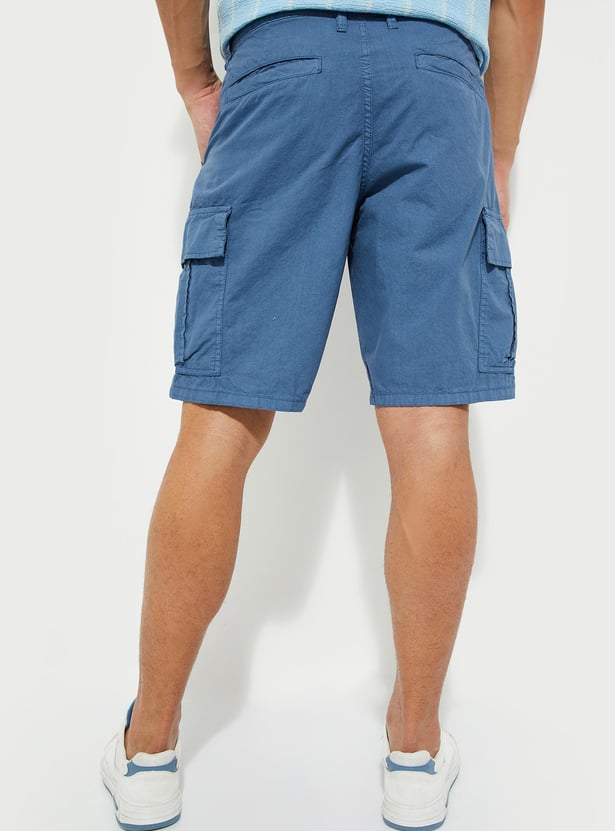 URB_N Men Solid Cargo Shorts