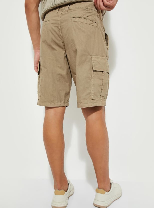 URB_N Men Solid Cargo Shorts