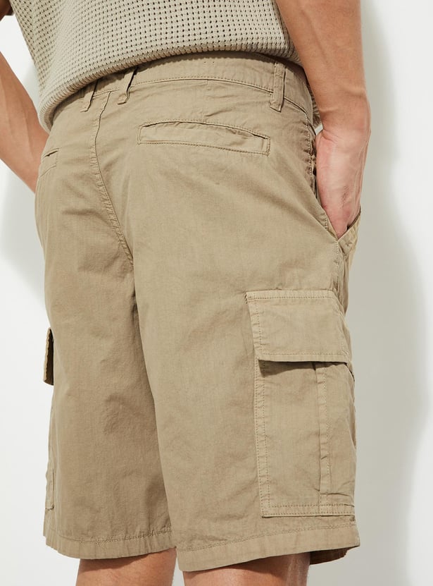 URB_N Men Solid Cargo Shorts