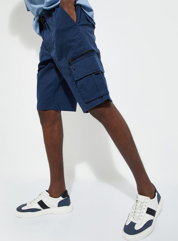 URB_N Men Solid Cargo Shorts