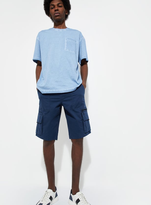 URB_N Men Solid Cargo Shorts