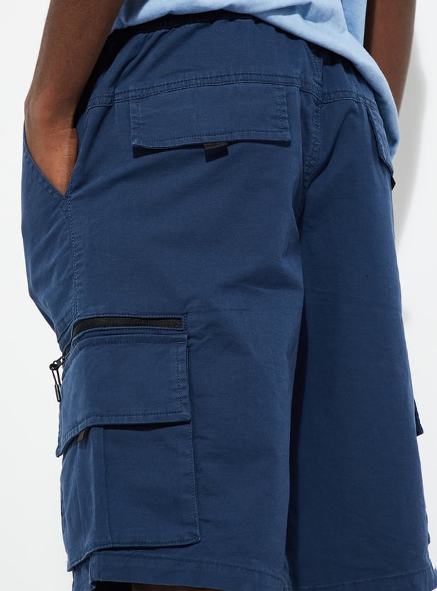 URB_N Men Solid Cargo Shorts