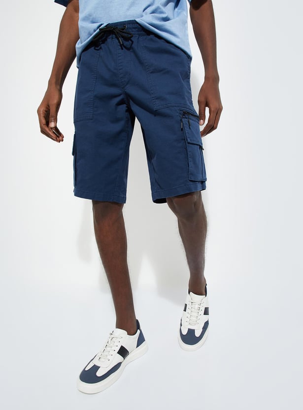 URB_N Men Solid Cargo Shorts