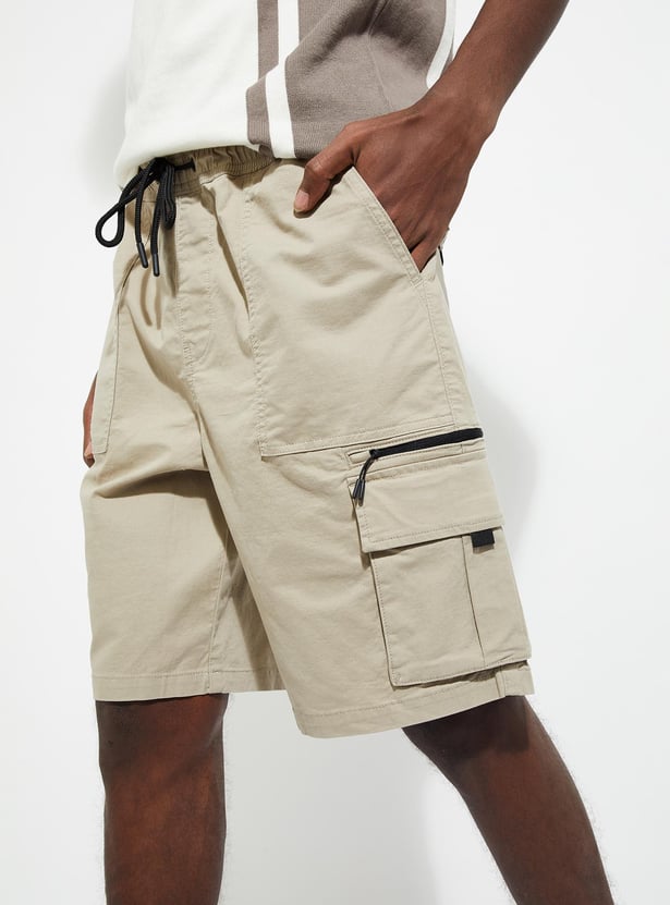 URB_N Men Solid Cargo Shorts