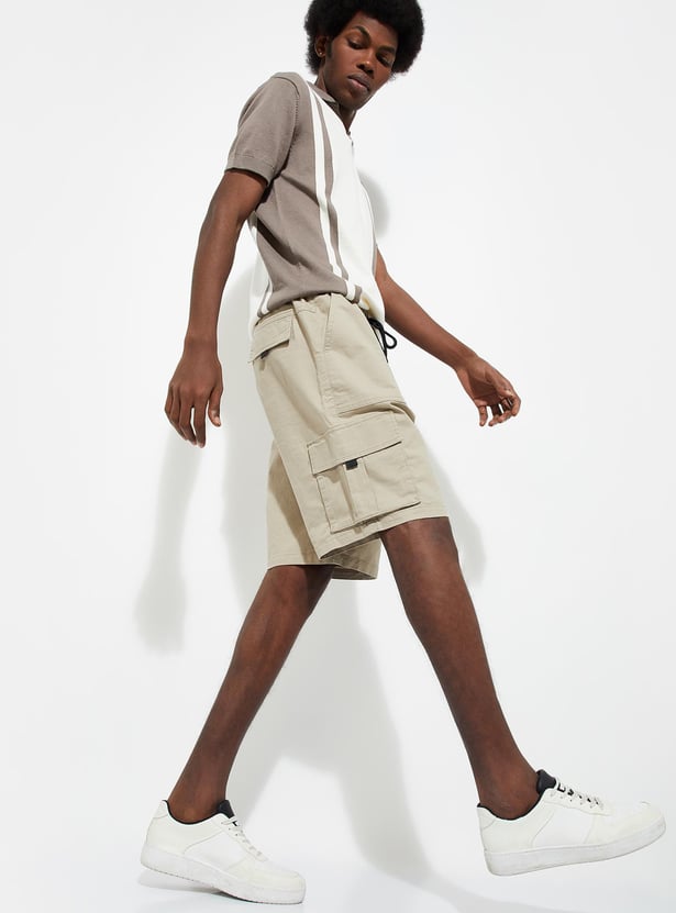 URB_N Men Solid Cargo Shorts