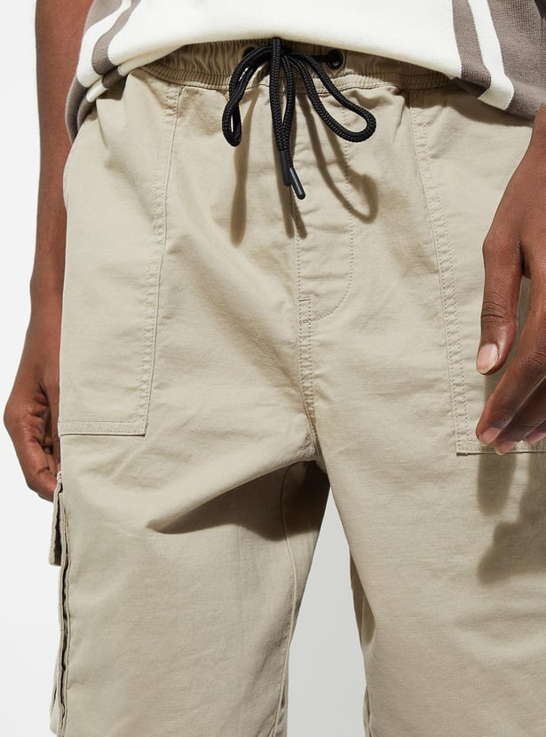 URB_N Men Solid Cargo Shorts