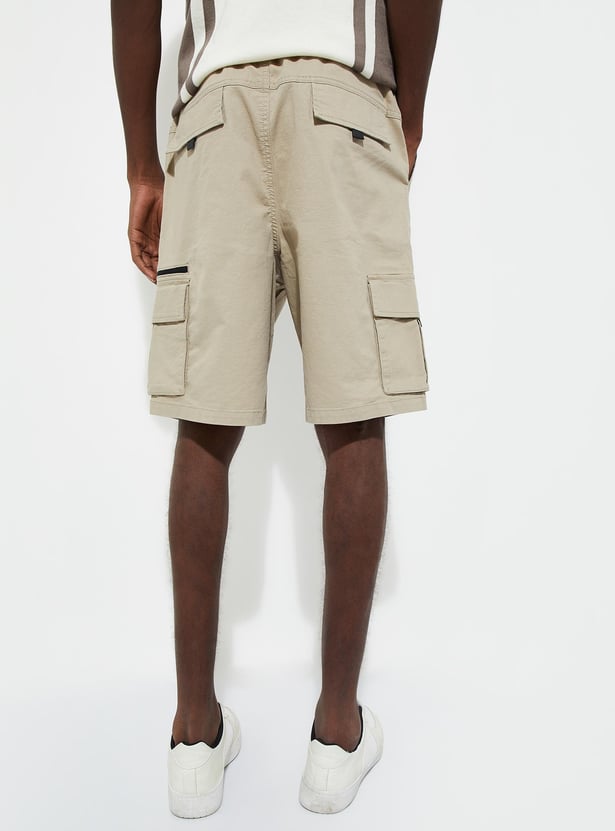 URB_N Men Solid Cargo Shorts