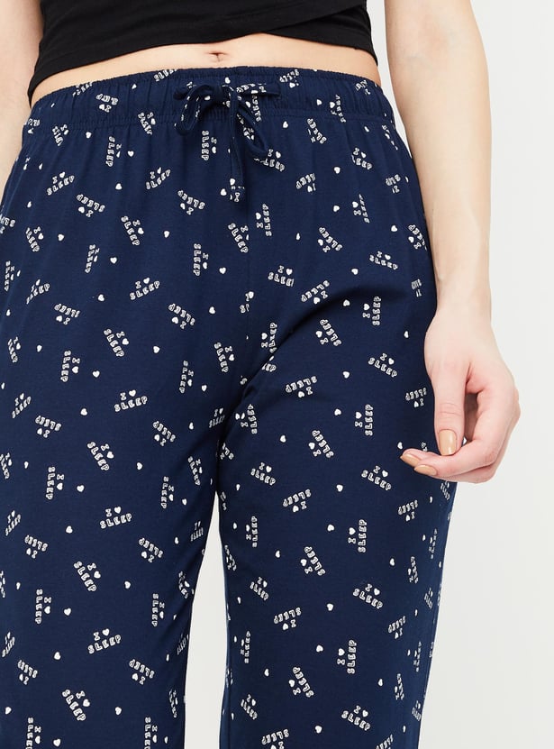 Women Printed Knit Pyjamas