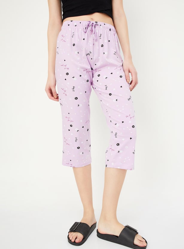 Women Printed Knit Capris