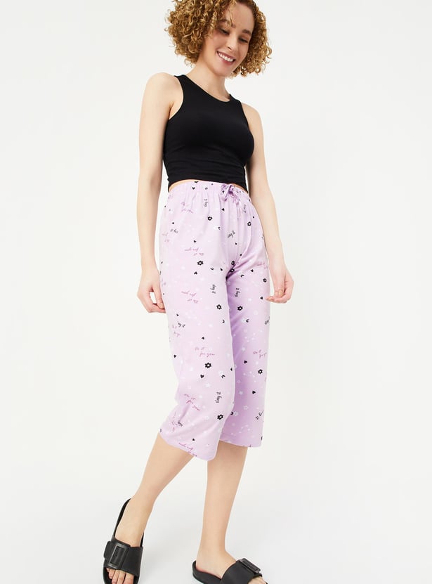 Women Printed Knit Capris