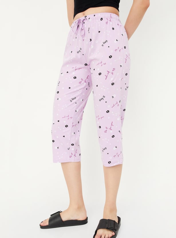 Women Printed Knit Capris