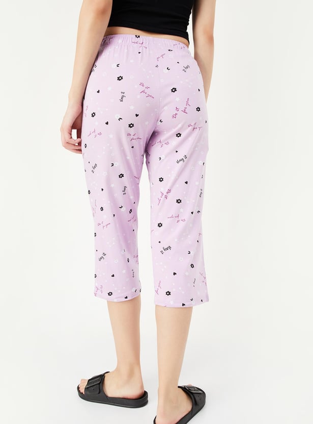 Women Printed Knit Capris