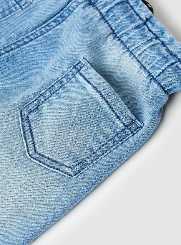 Girls Washed Denim Joggers