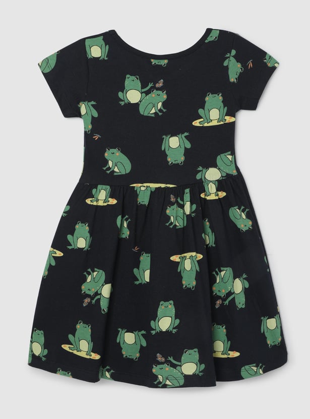 Girls Printed Fit and Flare Dress