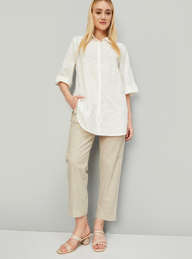 Women Solid Straight Pants