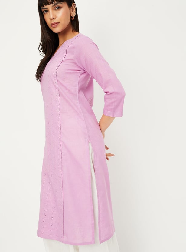 Women Schiffli Kurta with Pocket