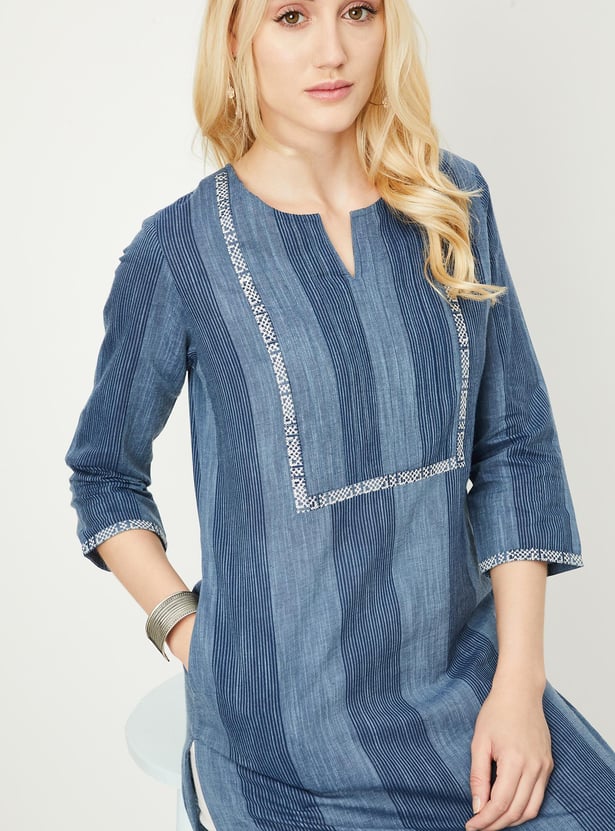 Women Striped Kurta with Pocket