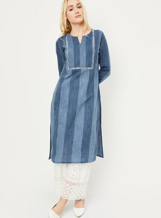 Women Striped Kurta with Pocket