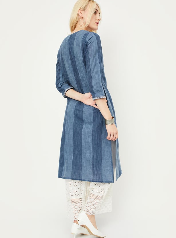 Women Striped Kurta with Pocket