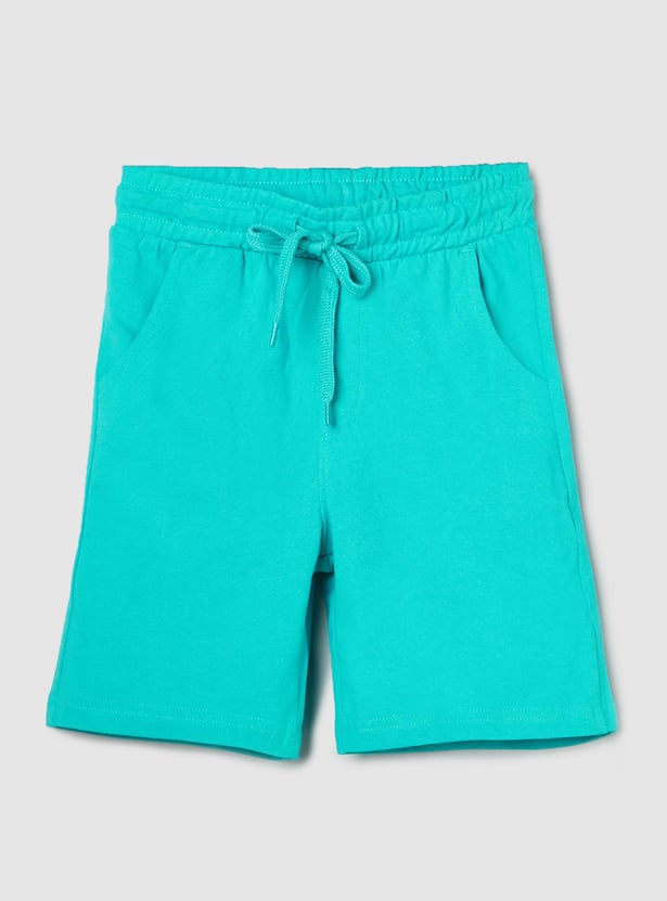 Boys Solid Elasticated Shorts main image 0