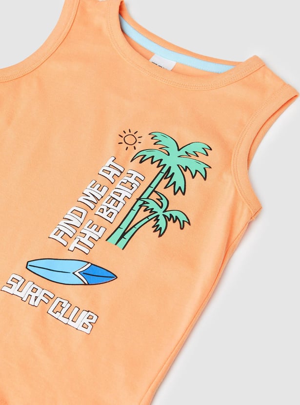 Boys Graphic Printed Vest