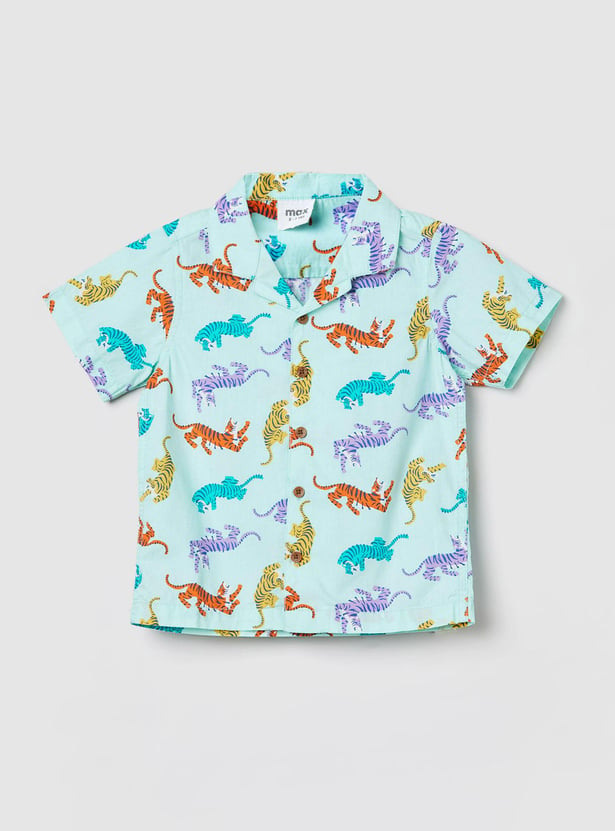 Boys Printed Resort Collar Shirt