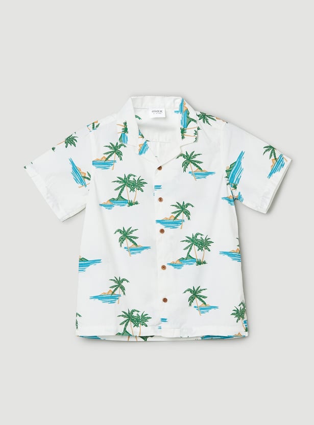 Boys Printed Resort Collar Shirt