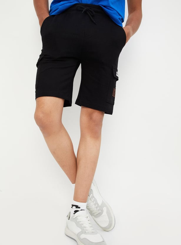 Boys Solid Cargo Shorts