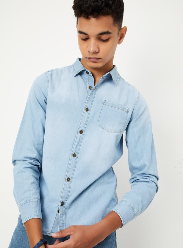 Boys Washed Denim Shirt