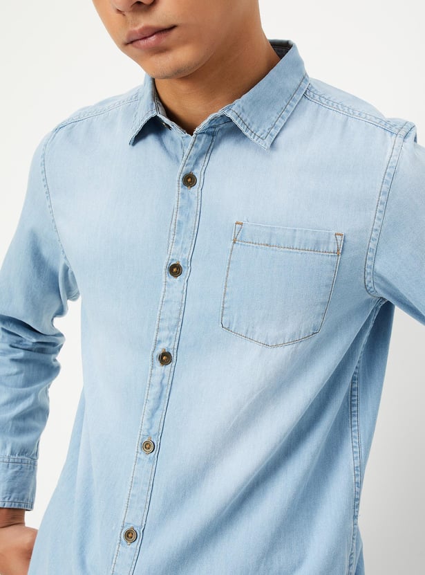 Boys Washed Denim Shirt