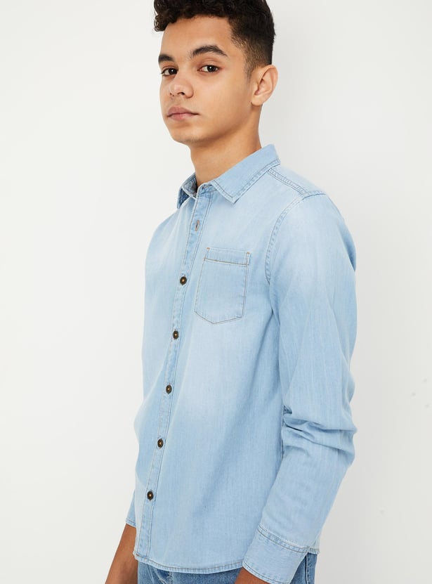 Boys Washed Denim Shirt