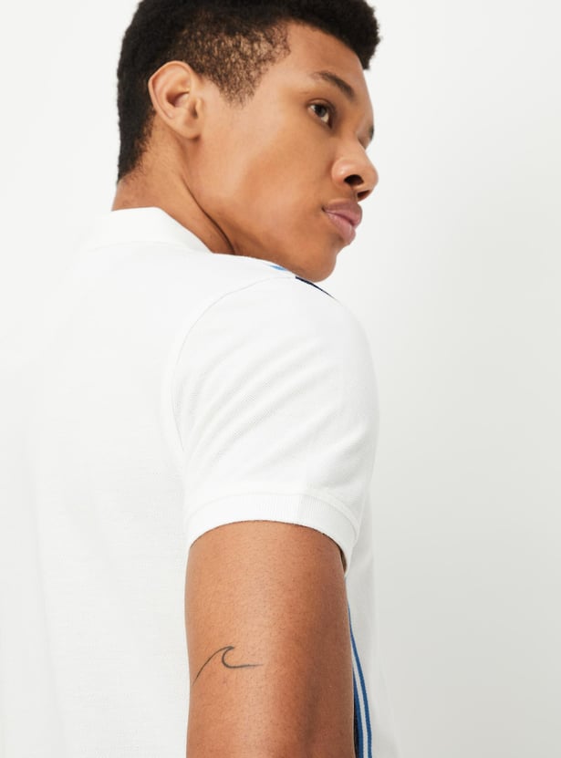 Men Slim Fit Striped Polo T-shirt