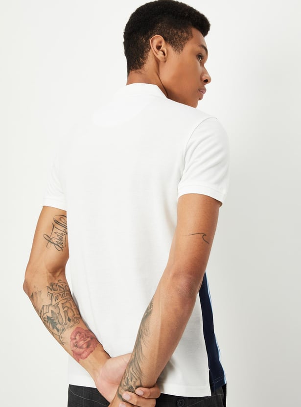 Men Slim Fit Striped Polo T-shirt