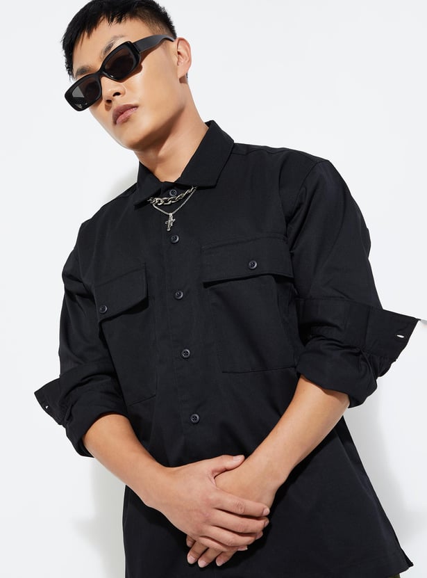 URB_N Men Relaxed Fit Solid Shirt