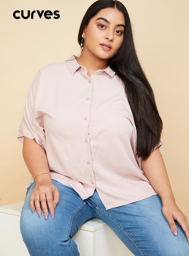 Women Solid Extended Sleeves Shirt