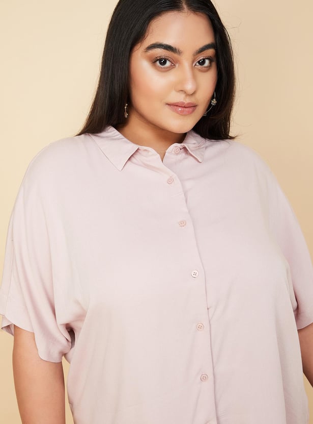 Women Solid Extended Sleeves Shirt